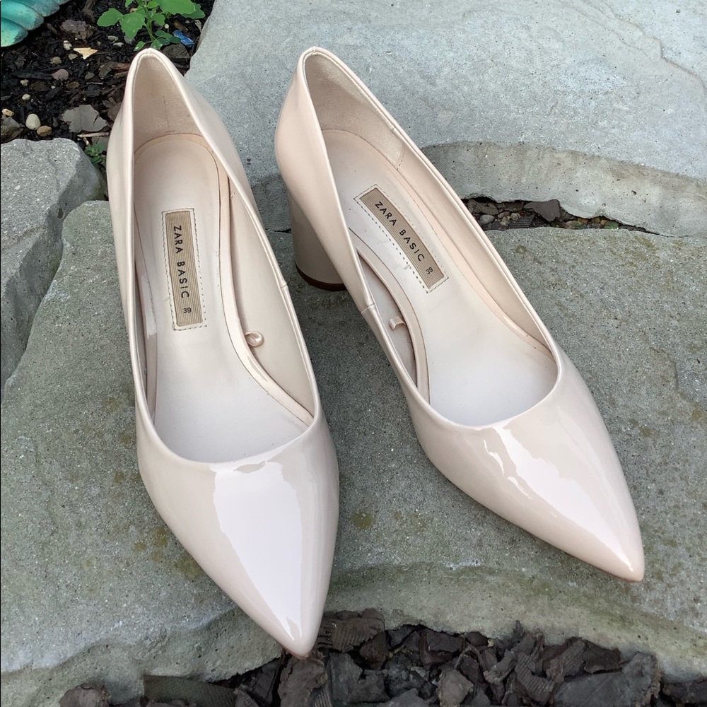 Zara Basic Nude Round Heels